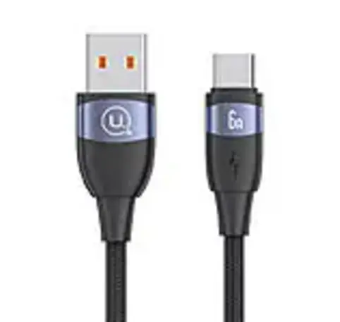 Καλώδιο φόρτισης Fast Charging & Data USAMS U85 Aluminum Alloy USB-A σε Type-C 6A 1.2m (SJ630USB01) μαύρο